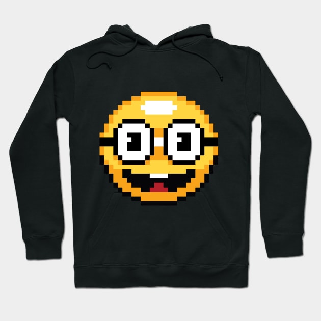 Pixel Nerdy Glasses Emoji Hoodie by Sprout Zombie